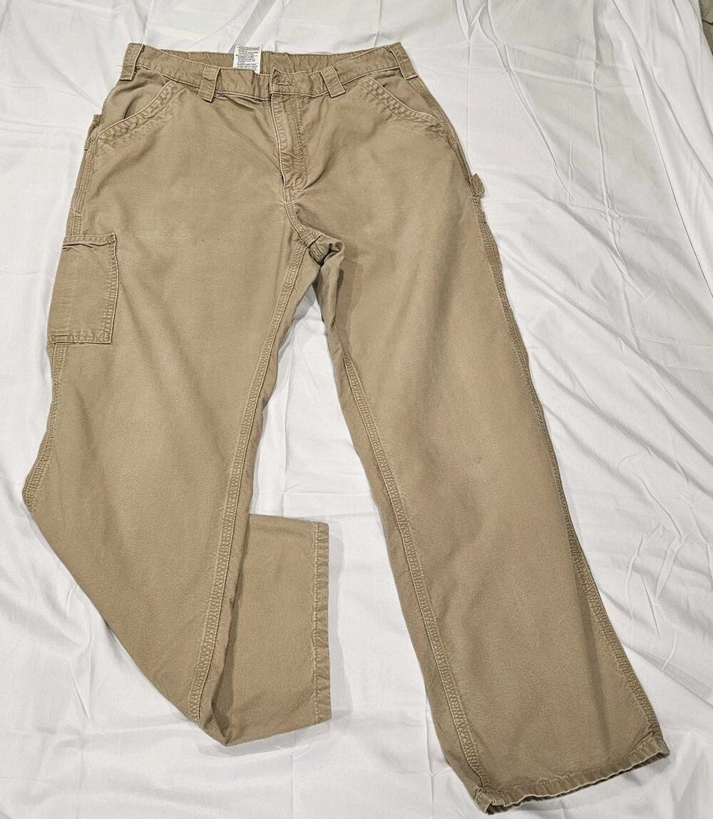 Carhartt B151 DKH Men's 34x30 Original Dungaree Fit Canvas Work Pants Khaki Tan